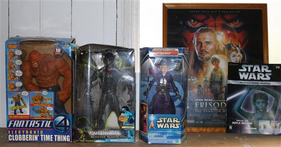 1 Star Wars figure, a poster, magazines & 2 others(-)